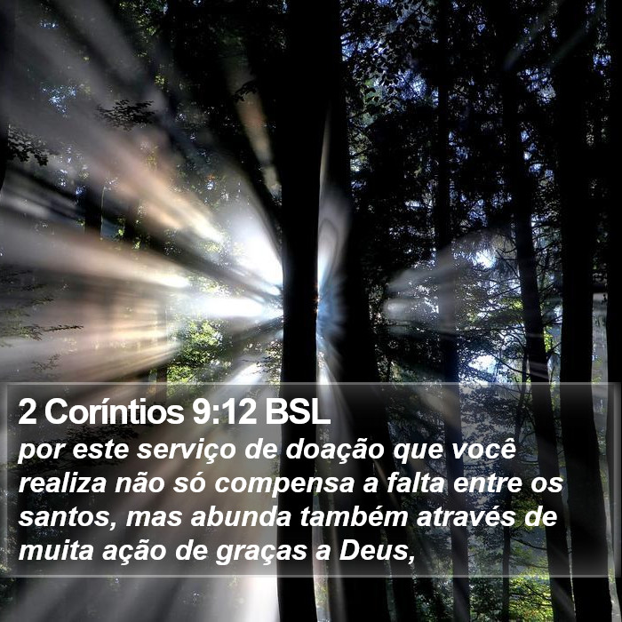 2 Coríntios 9:12 BSL Bible Study