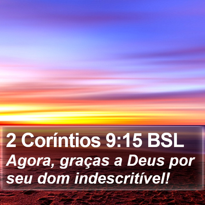2 Coríntios 9:15 BSL Bible Study