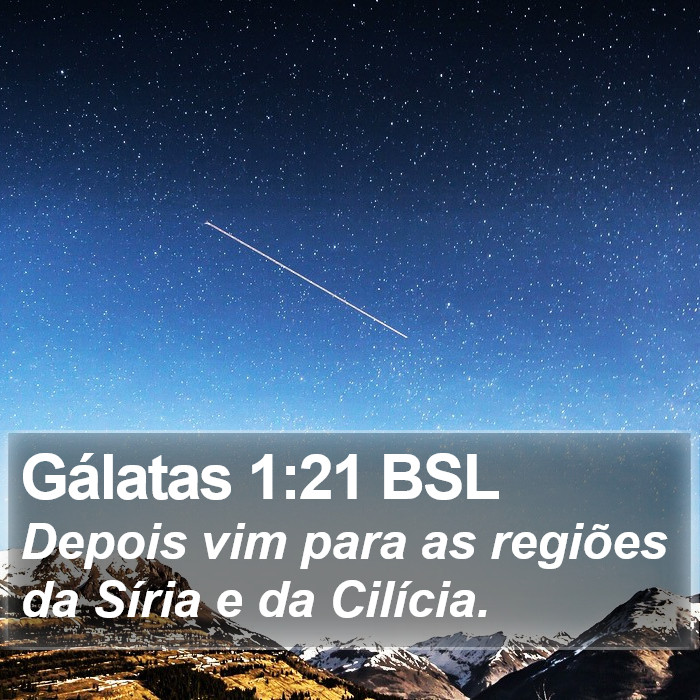 Gálatas 1:21 BSL Bible Study