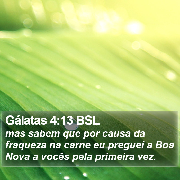 Gálatas 4:13 BSL Bible Study