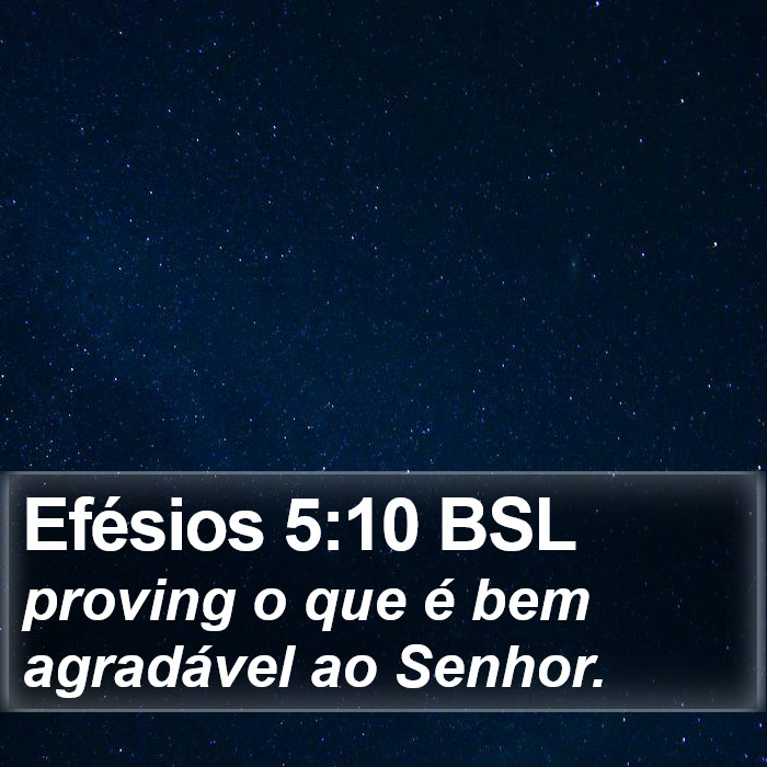 Efésios 5:10 BSL Bible Study