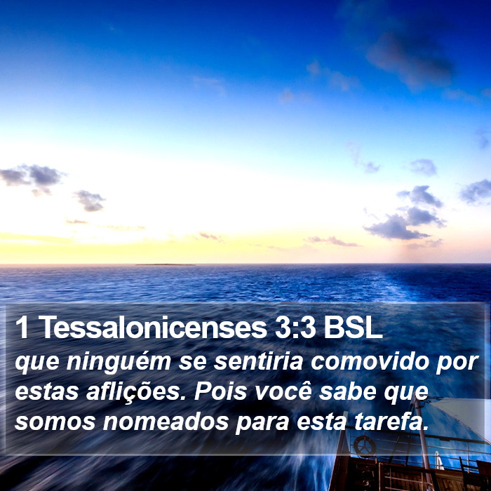 1 Tessalonicenses 3:3 BSL Bible Study