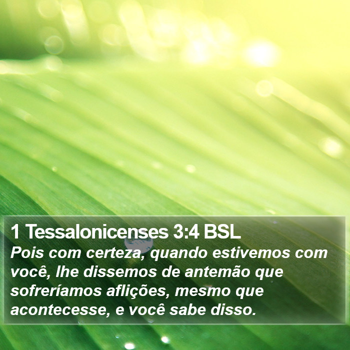 1 Tessalonicenses 3:4 BSL Bible Study
