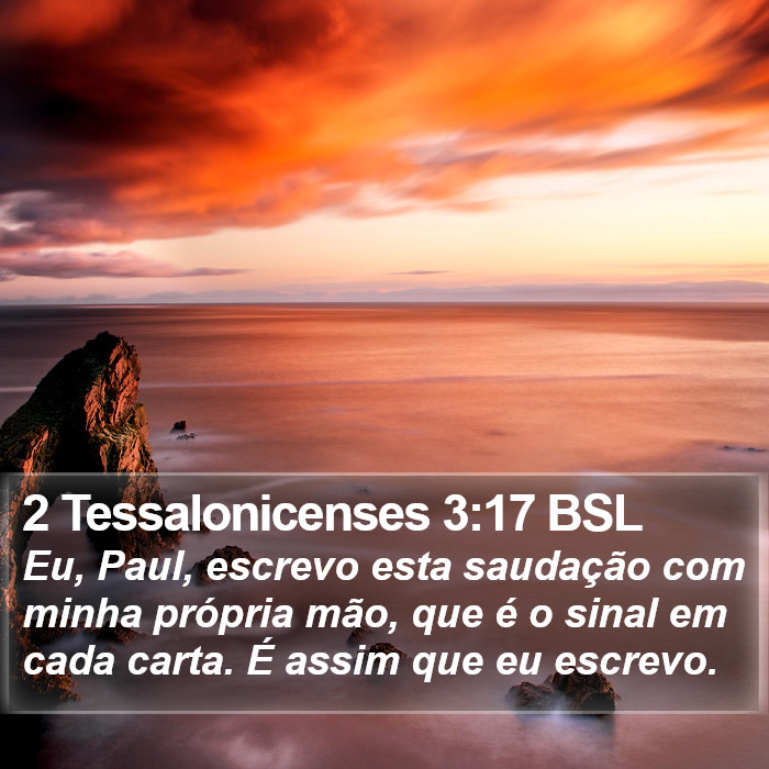 2 Tessalonicenses 3:17 BSL Bible Study