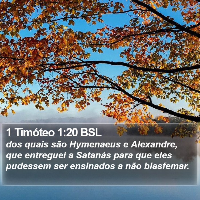 1 Timóteo 1:20 BSL Bible Study