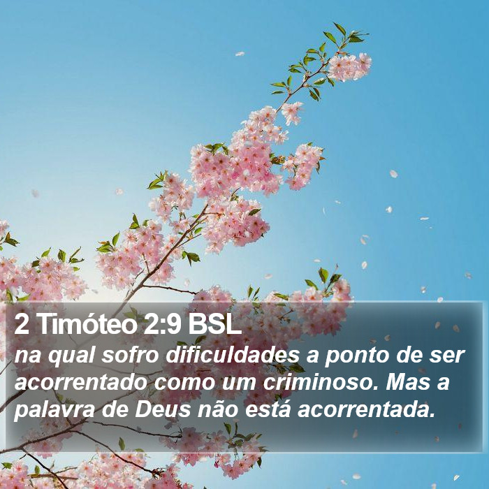 2 Timóteo 2:9 BSL Bible Study
