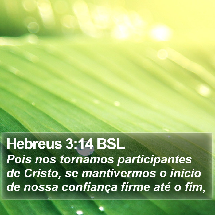 Hebreus 3:14 BSL Bible Study