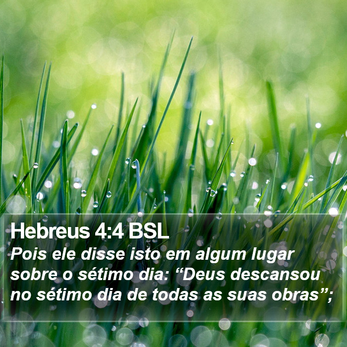 Hebreus 4:4 BSL Bible Study