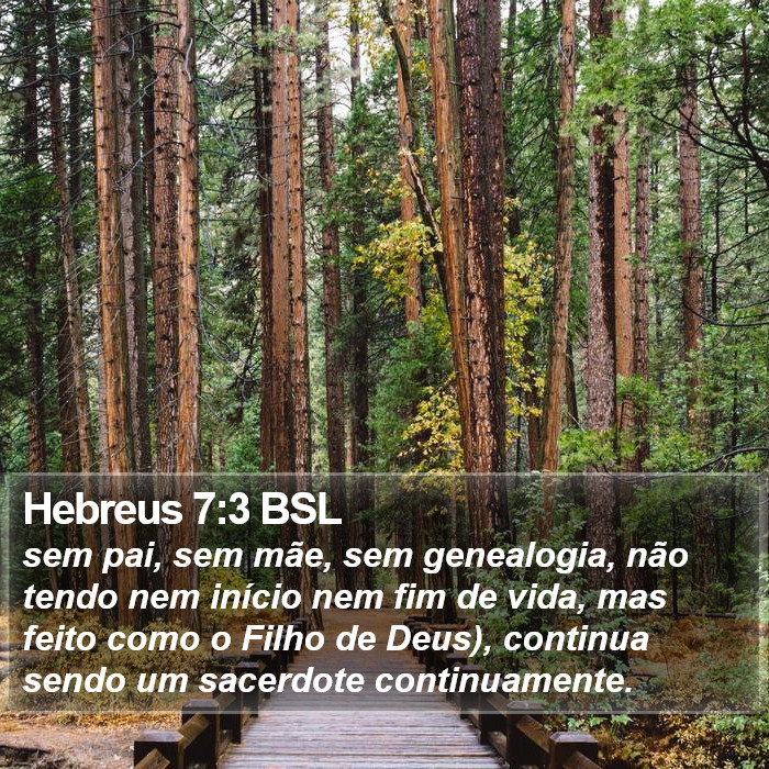 Hebreus 7:3 BSL Bible Study