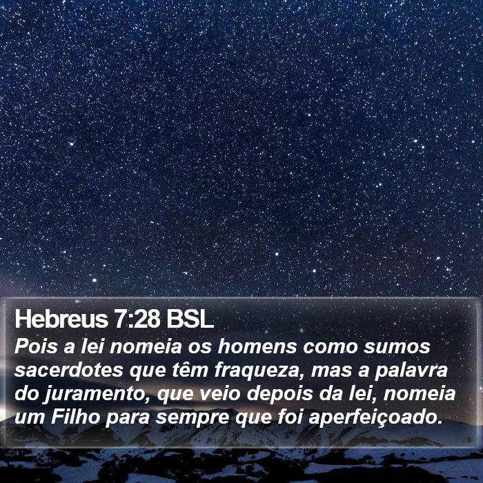 Hebreus 7:28 BSL Bible Study