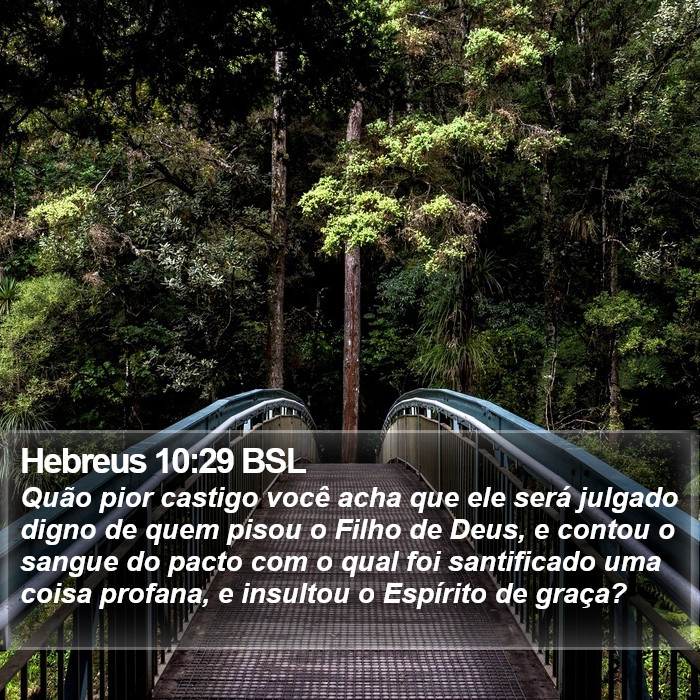 Hebreus 10:29 BSL Bible Study